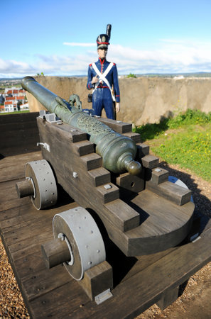 Cannon of artillery, Santa Luzia Fort in Elvas, Alentejo, Portugalのeditorial素材