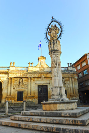Monument to the Assumption with the old Town Hall in the background, Jerez de la Frontera, Andalusia, Spainのeditorial素材