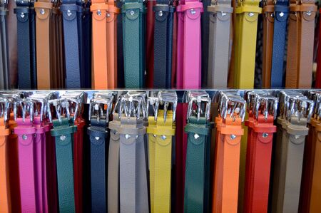 Genuine leather belts made in Ubrique, fashion accessories from Spainの写真素材