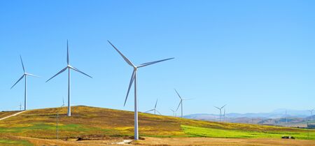 Wind energy in Spain, windmills in Tarifa, province of Cadiz. Southern Europe