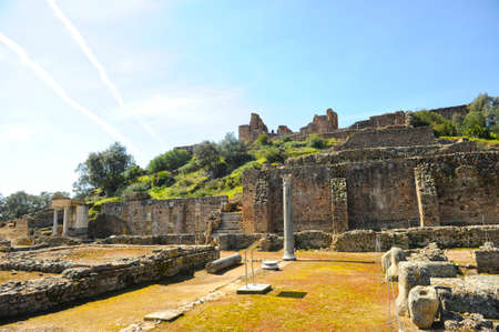 Munigua Mulva, roman city and roman archaeological site in the province of Seville, Andalusia, Spainの写真素材