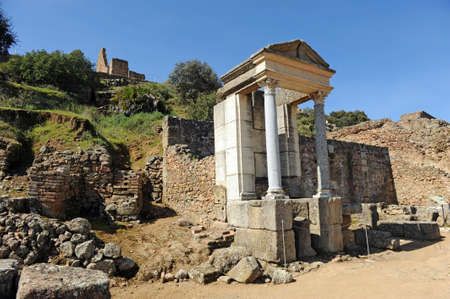 Temple of Mercury in Munigua Mulva, roman city and roman archaeological site in the province of Seville, Spainの写真素材