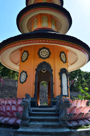 Balinese tower in one of the thousands of temples in Baliの写真素材