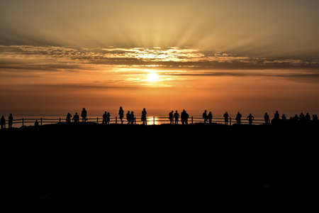 sunset over the seaの写真素材