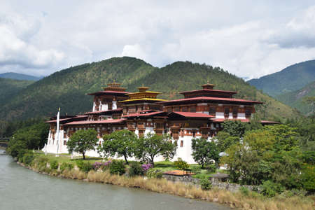 One of the most important buddhist monasteries in Bhutanの写真素材