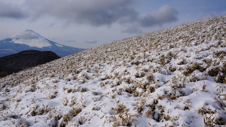 Detailed landscape with Mount Fuji as Backgroundの写真素材