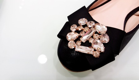 Embellished Black Flatsの写真素材