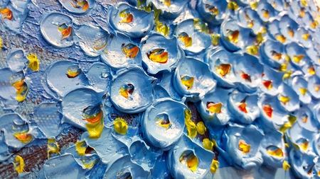 Blue Oil Painting Texture Abstract Backgroundの写真素材