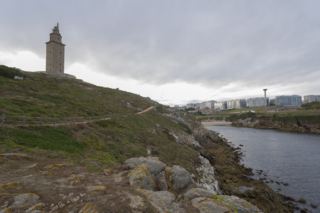 Tower of Hercules in La Coruna Spain.の写真素材