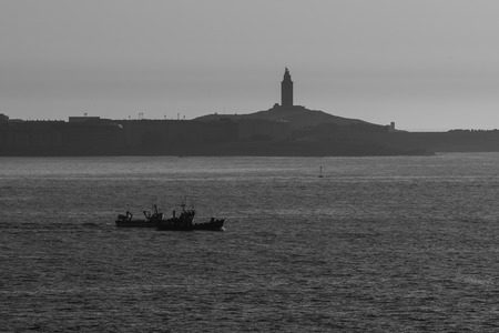 Hercules tower (La Coruna, Spain).の写真素材