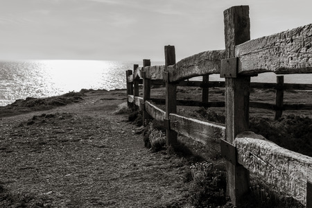 Wooden fence in La Coruna, Spain.の写真素材