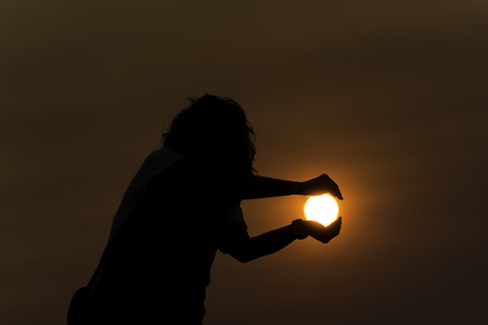 Optical effect at sunset.の写真素材