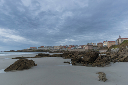 Caion beach (La Coruna, Spain).の写真素材