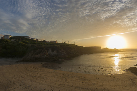 Sunset in As Lapas beach (La Coruna, Spain).の写真素材