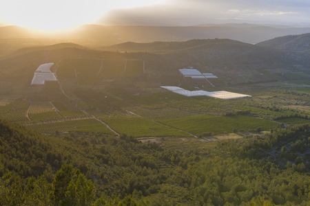 Sunset in Alcala de Xivert mountains (Castellon, Spain).の写真素材