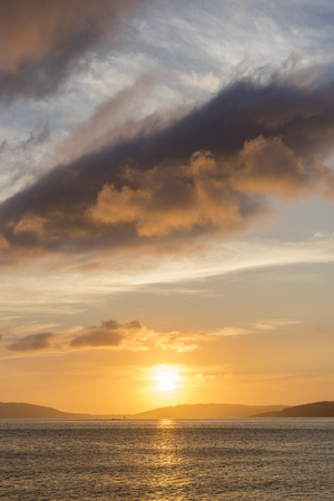 Sunset in Ezaro (La Coruna, Spain).の写真素材
