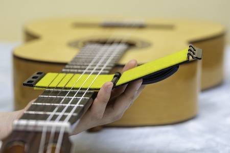 Cleaning of guitar strings.