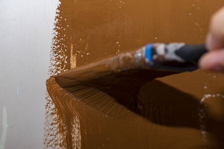 Painting a door at  home.の写真素材