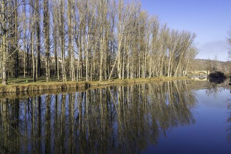 River walk of Duero river (Soria, Spain).