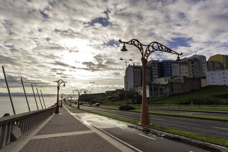 Promenade of La Coruna, Spain.