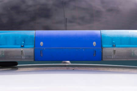 Lights of a police vehicle.
