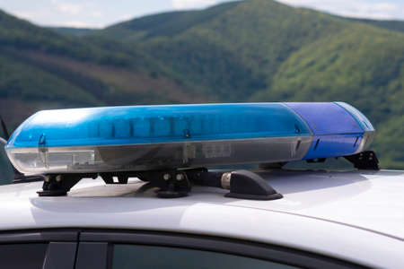 Lights of a police vehicle.