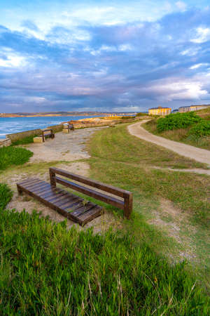 Coast near Hercules Tower (La Coruna, Spain).の写真素材