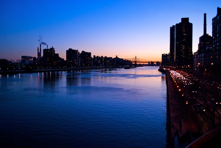 East End of Manhattan at Sunsetの写真素材