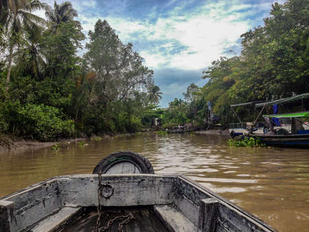 Mekong Delta boat ride, near Can Tho, Vietnamの写真素材