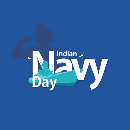 Conceptual Template Design for Indian Navy Day. Beautiful Typography of Indian Navy Day. Editable Illustration.のイラスト素材