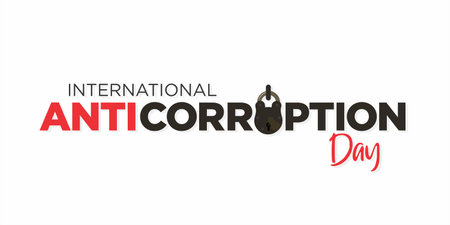 Conceptual Typography of International Anti Corruption Day. Illustration of Antique Lock of Jail.のイラスト素材