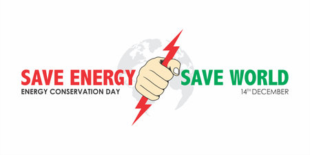 Creative Template Design for Energy Conservation Day. Save Energy - Save World.  Editable Illustration.のイラスト素材