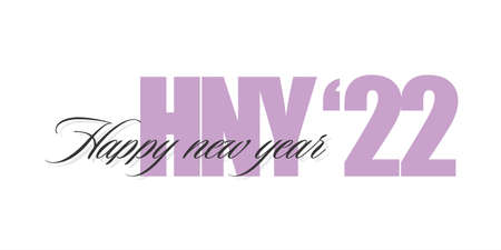 Conceptual Typography of Happy New Year, 2022 Banner - Editable Illustration.のイラスト素材