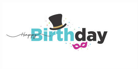 Birthday Wishing Creative Greeting Card. Editable Illustration of Birthday Props.のイラスト素材