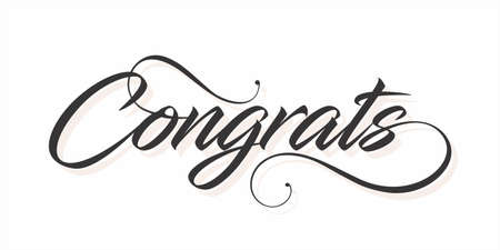 Creative Typography of Congrats. Editable Illustration. Congratulations Card in Cursive Calligraphy.のイラスト素材