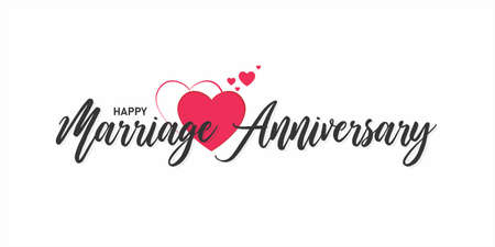 Marriage Anniversary Wishing Greeting Card. Conceptual Creative Card for Wedding Anniversary. Editable Anniversary.のイラスト素材