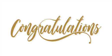 Cursive Typographic Template of Congratulations. Beautiful Calligraphy of Congratulations. Editable Illustration.のイラスト素材