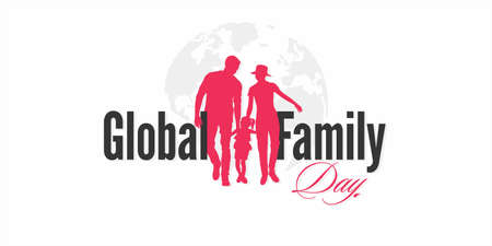 Creative Banner Design for Global Family Day. International Family Day Wishing Greeting Card. World Family Day. Family Illustration.のイラスト素材