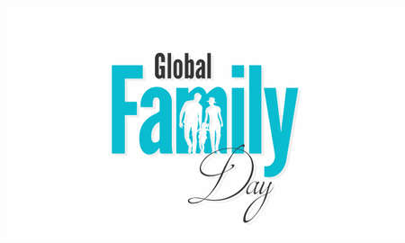 Creative Template Design for Global Family Day. International Family Day Wishing Greeting Card. World Family Day. Family Illustration.のイラスト素材
