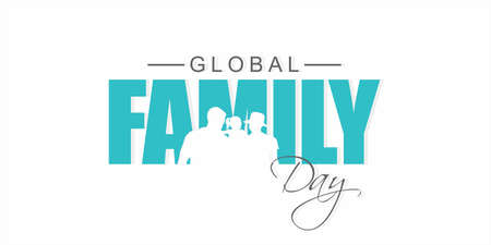 Typographic Creative Card Design for Global Family Day. International Family Day Wishing Greeting World Family Day. Illustration of Family.のイラスト素材