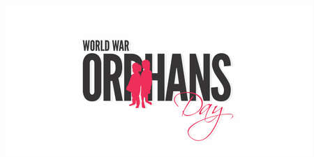 Creative Template Design for World War Orphans Day. Awareness Campaign for World War Orphans Day. Editable Illustration of Orphan Kids.のイラスト素材