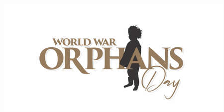 Creative Banner Design for World War Orphans Day. Welfare Campaign for World War Orphans Day. Editable Illustration of Orphan.のイラスト素材