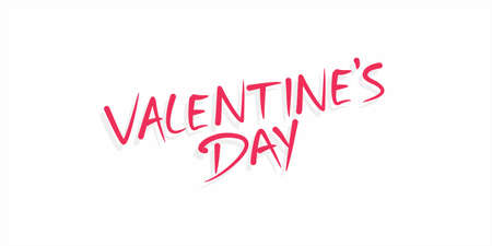 Creative Typography of Valentine's Day. Valentine's Day Wishing Banner Design. Editable Illustration.のイラスト素材