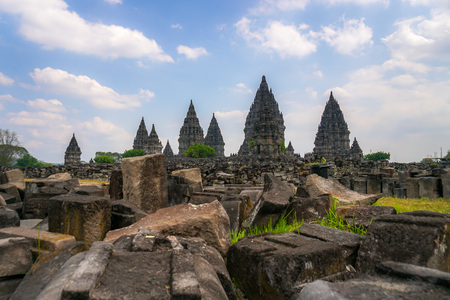 History of Prambanan Temple, Yogyakarta, Indonesia.のeditorial素材