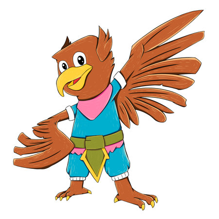 Illustration of cute eagle mascot. perfect for wallpapers, prints, etc.の写真素材