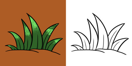 Grass illustration. Perfect for art, postcards, cards, wall decor, t-shirts, cards, prints, picture books, coloring books, wallpapers, prints, cards, etc.の写真素材