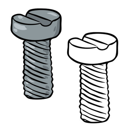 Screw vector illustration of colored and outlines. Perfect for art, postcards, cards, wall decor, t-shirts, cards, prints, drawing books, coloring books, wallpaper, prints, cards,の写真素材