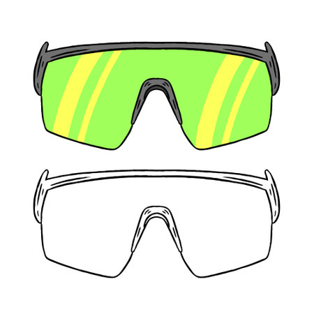 Green glasses vector illustration. Perfect for practicing coloring, drawing, printing, wallpaper, prints, cards, etc.の写真素材