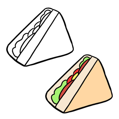 Sandwich illustration. Perfect for art, postcards, cards, wall decor, t-shirts, cards, prints, drawing books, coloring books, wallpaper, prints, cards, ect.の写真素材