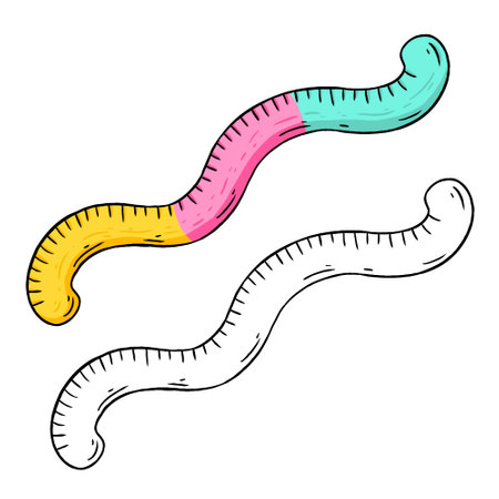 Worm candy. Perfect for practicing coloring, drawing, printing, wallpaper, prints, cards, etc.の写真素材